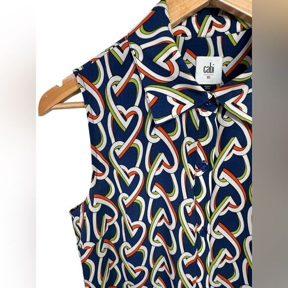 Cabi Amour Interlocking Heart Chain Sheath Dress Duster Size XS - Picture 6 of 12